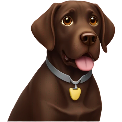 Chocolate lab, waiter emoji