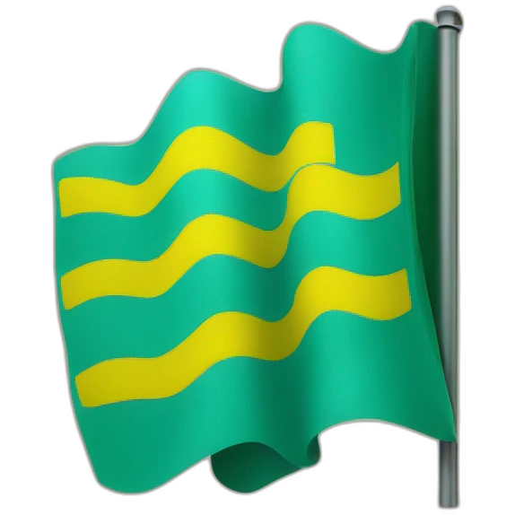 Drapeau bleu vert claire jaune comme celui du rif emoji
