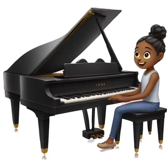 Girl playing on the piano emoji