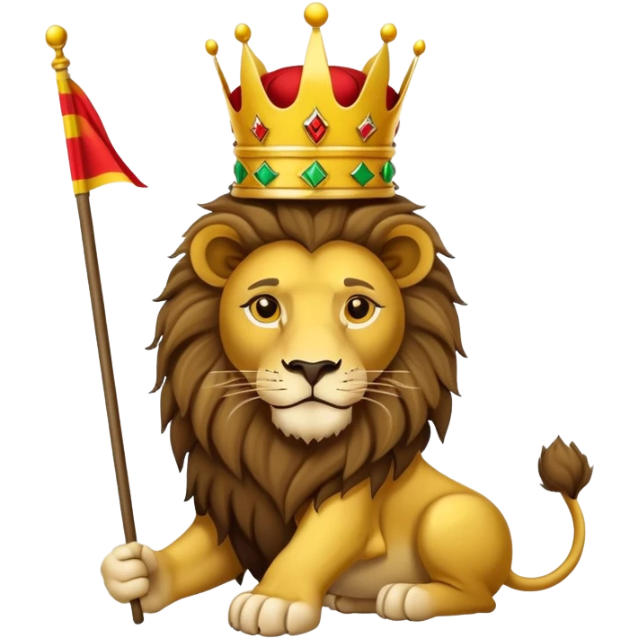 Lion of Judah emblem of the Ethiopian Empire, regal lion with a crown and a flag emoji