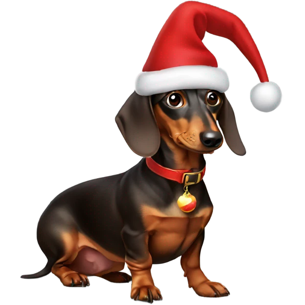 Dachshund dog as Santa Claus emoji