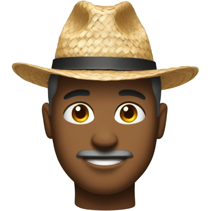 man in straw hat outdoors emoji