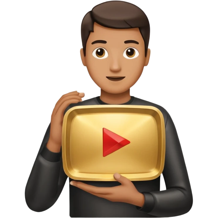 flexing youtube golden play button emoji