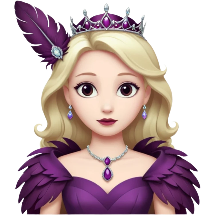  Princess – feather brooch + plum gown,Shadow Princesses. emoji