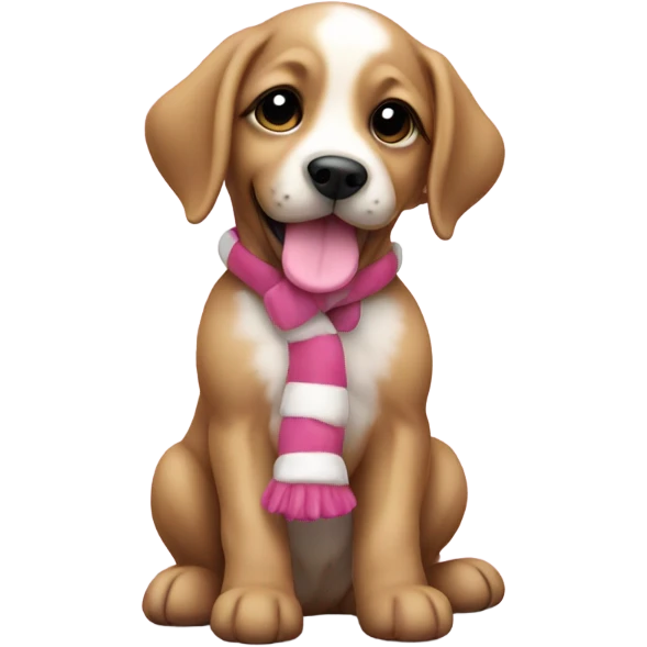 Christmas puppy pink emoji