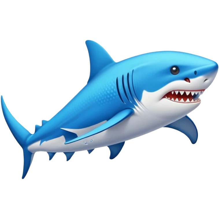 Tiburón con zapatillas nike azules andando por la playa emoji