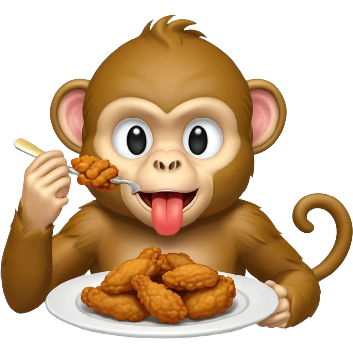 Fried chicken eating a monkey emoji