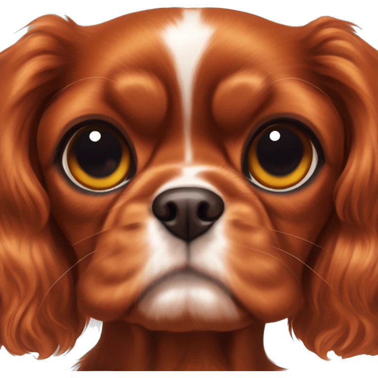 Ruby coloured cavalier King Charles  emoji