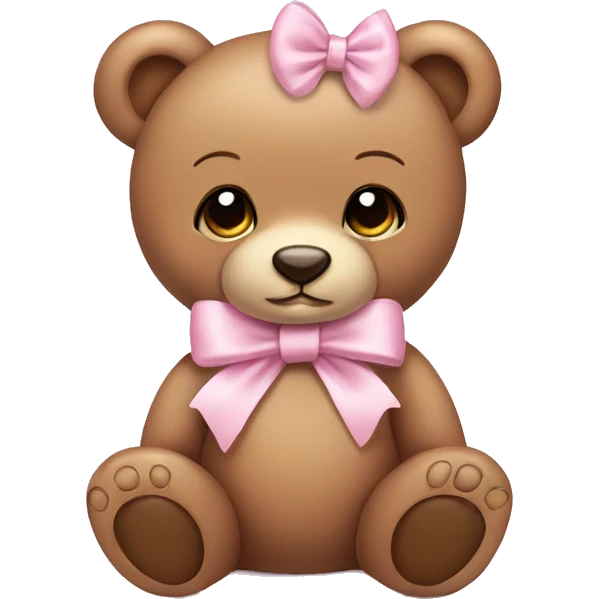 baby teddy bear with pastel pink bow  emoji