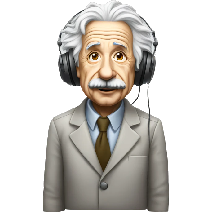 albert einstein with headphones emoji