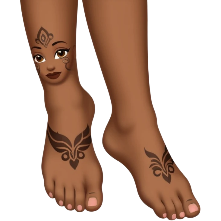Pretty African American feet with tattoos  emoji