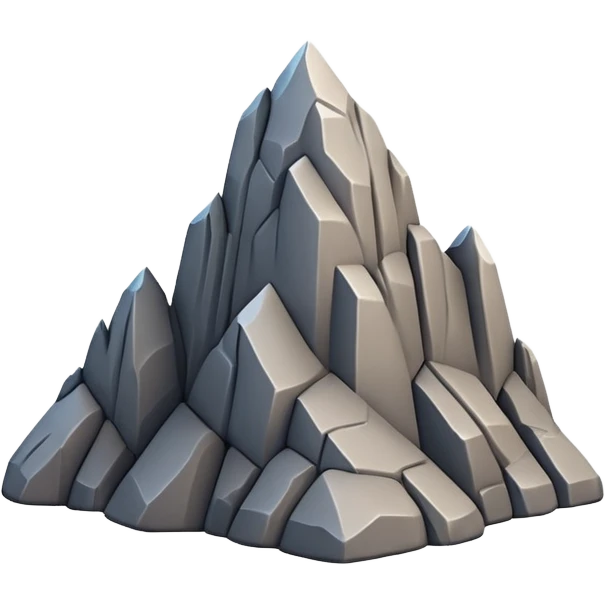 A 3D emoji of a steep rocky cliff in Apple style, with a sharp drop and jagged edges. Minimal, glossy, clean Apple-style rendering, isolated on white background.

 emoji