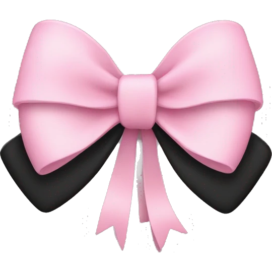 A light pink bow on a black heart emoji