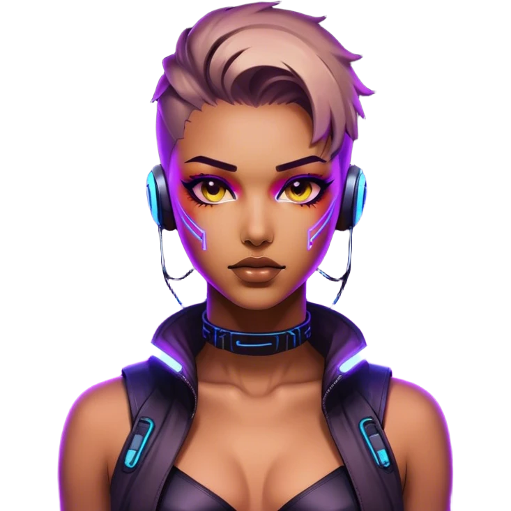 cyberpunk neon love emoji