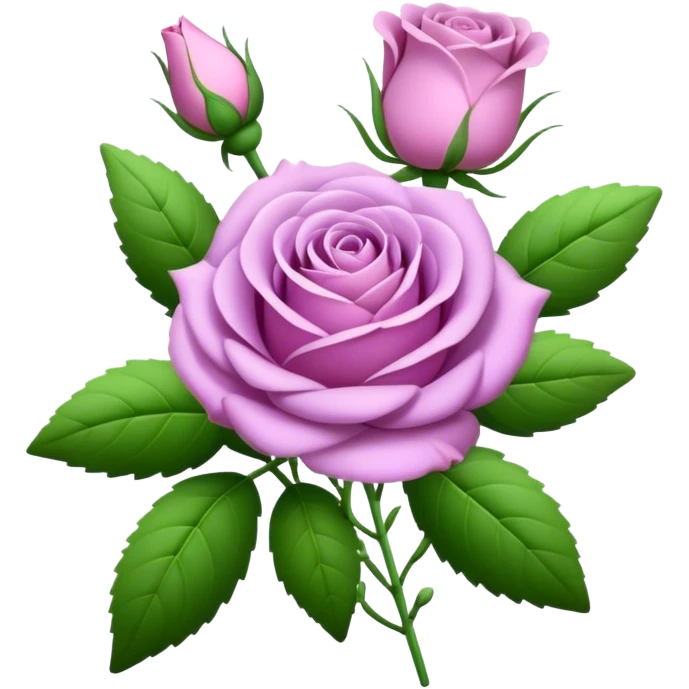big bouquet Lavender Tea Rose, luxuriant, leaf, bud emoji