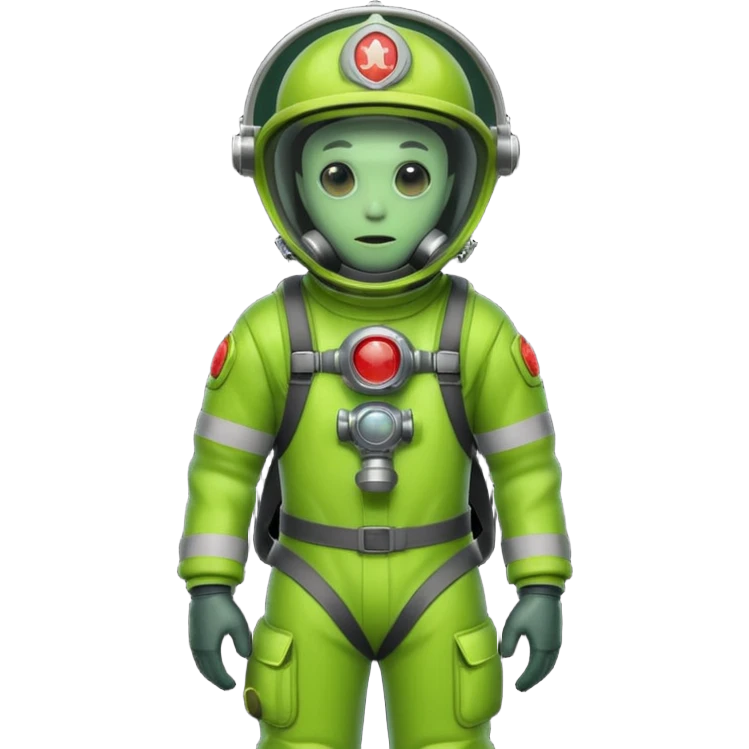 Alein firefighter green emoji