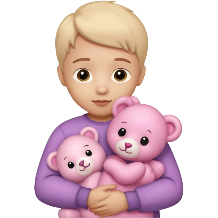 3 hug small teddy pink emoji