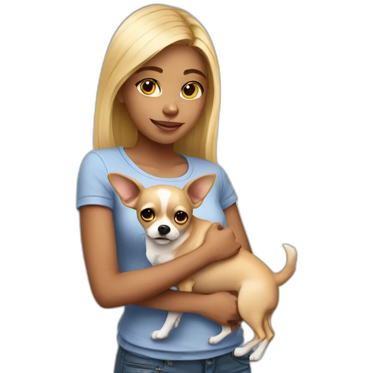 Girl with Chihuahua emoji