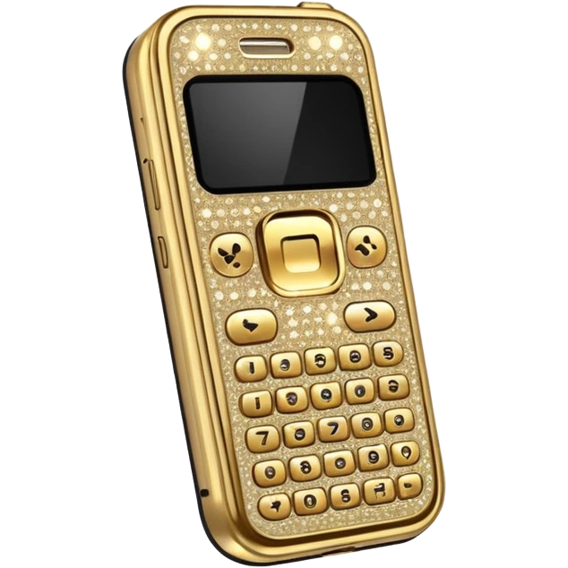 gold bedazzled flip phone emoji