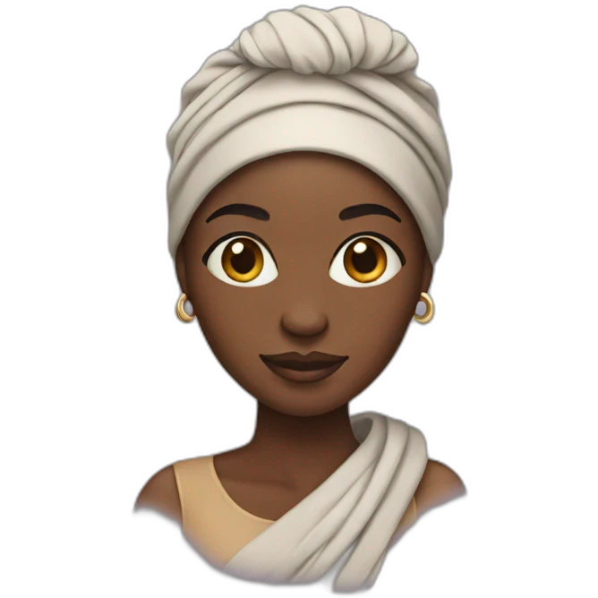 Black woman with head wrap emoji