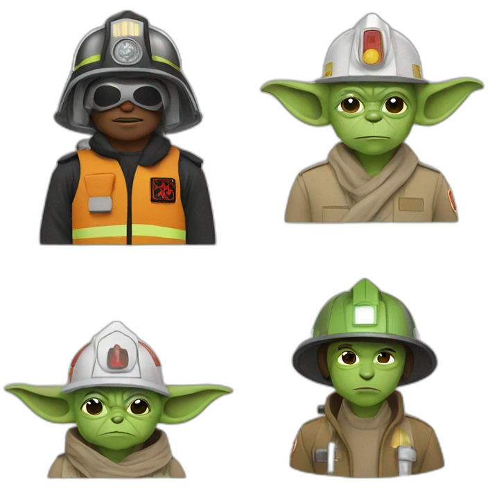 firefighter, yoda, starwars emoji