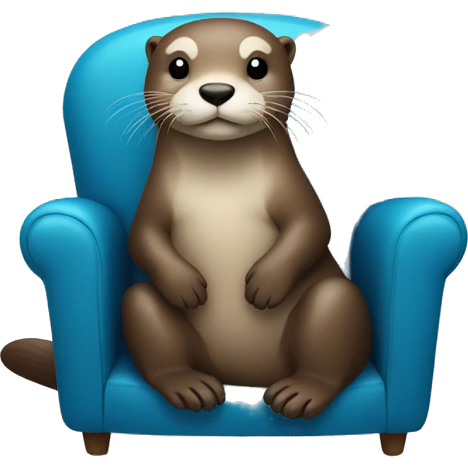 otter sitting on a blue sofa emoji