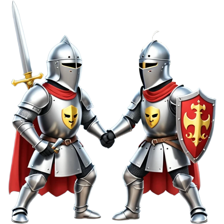 Medieval knights on a right with moon￼ emoji