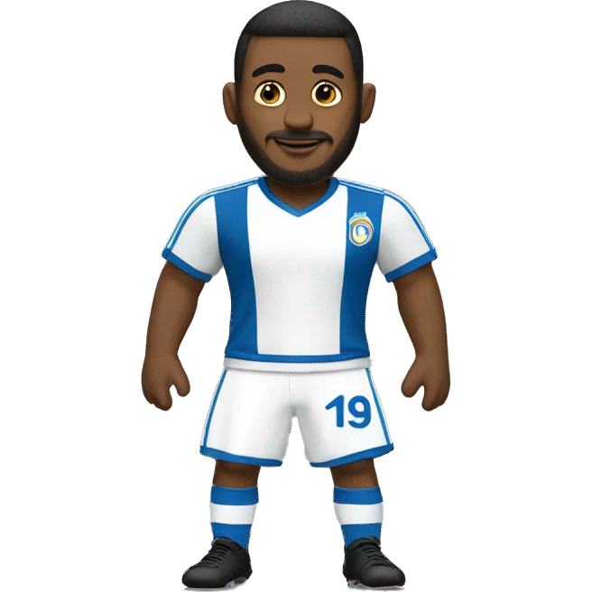 futbolista camiseta blanca pantaloneta azul medias blancas emoji