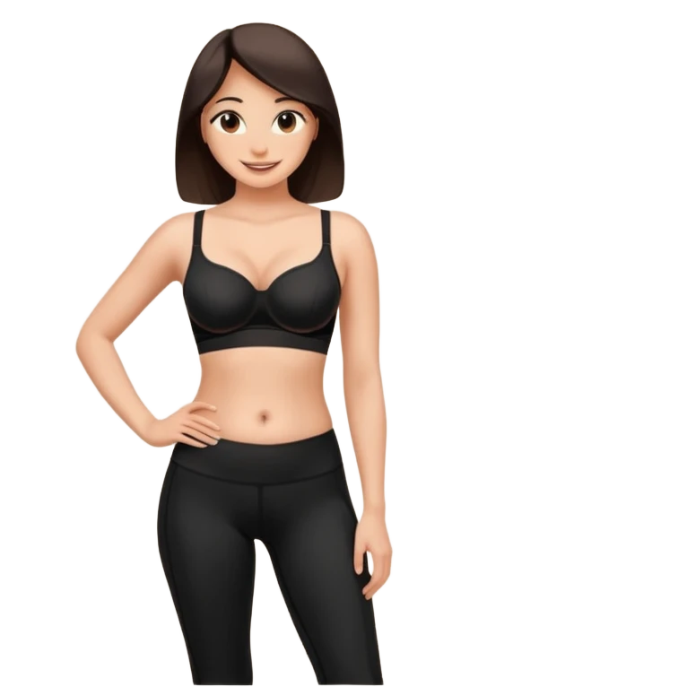 legging brassière noir ventre nombril femme  emoji
