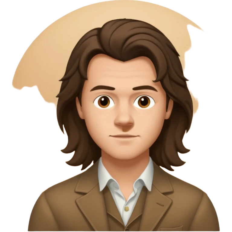 une personne qui ressemble a harry styles avec beaucoup de details, de 3 quart  dans un rond  emoji