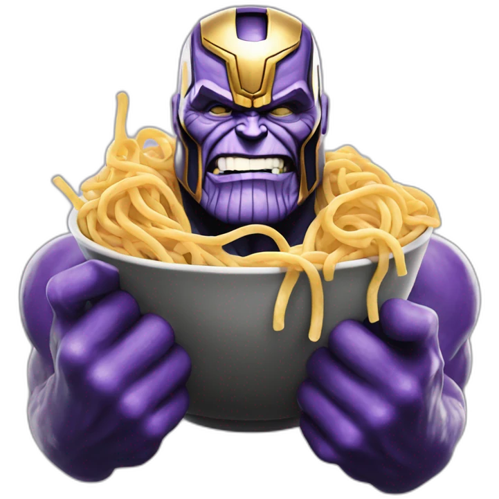 thanos avengers eating spagetti emoji