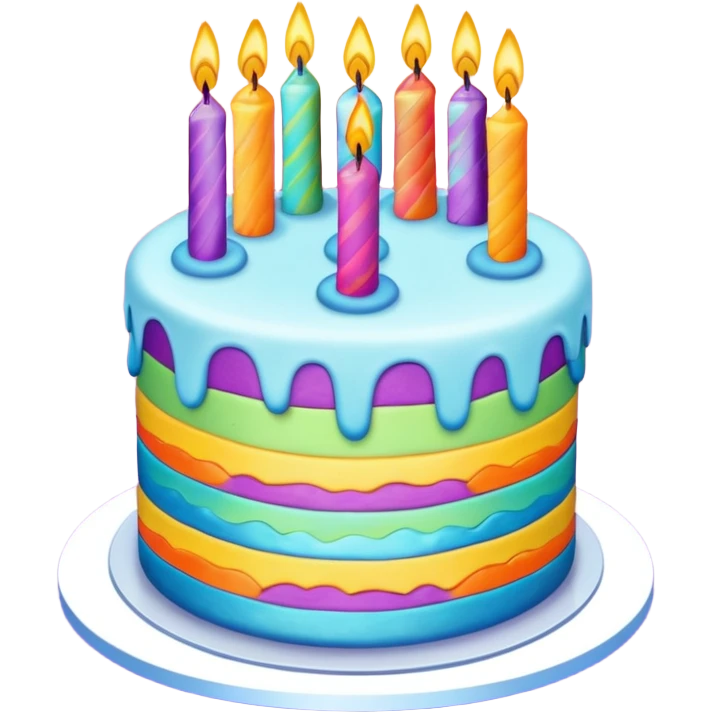 Psychedelic birthday cake emoji