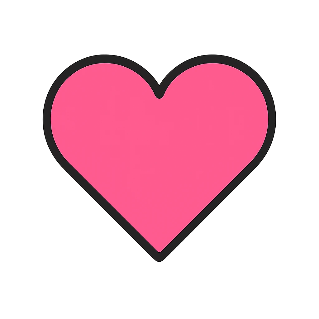 pink heart color outline icon emoji