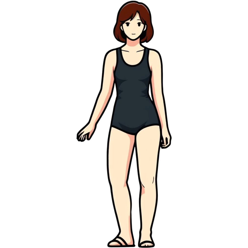 full body skinny female figure standing emoji