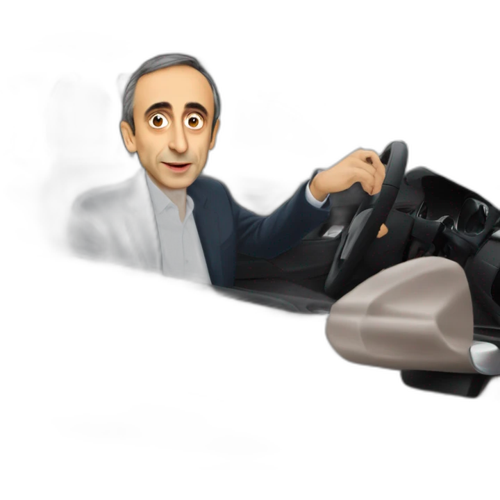 Éric zemmour dans une voiture emoji