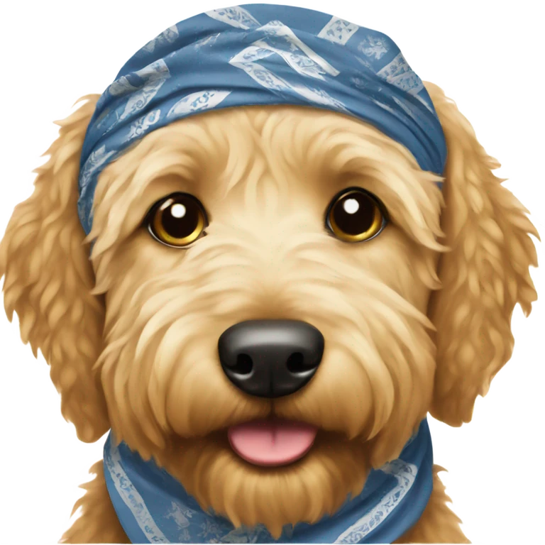 Golden doodle with bandana emoji