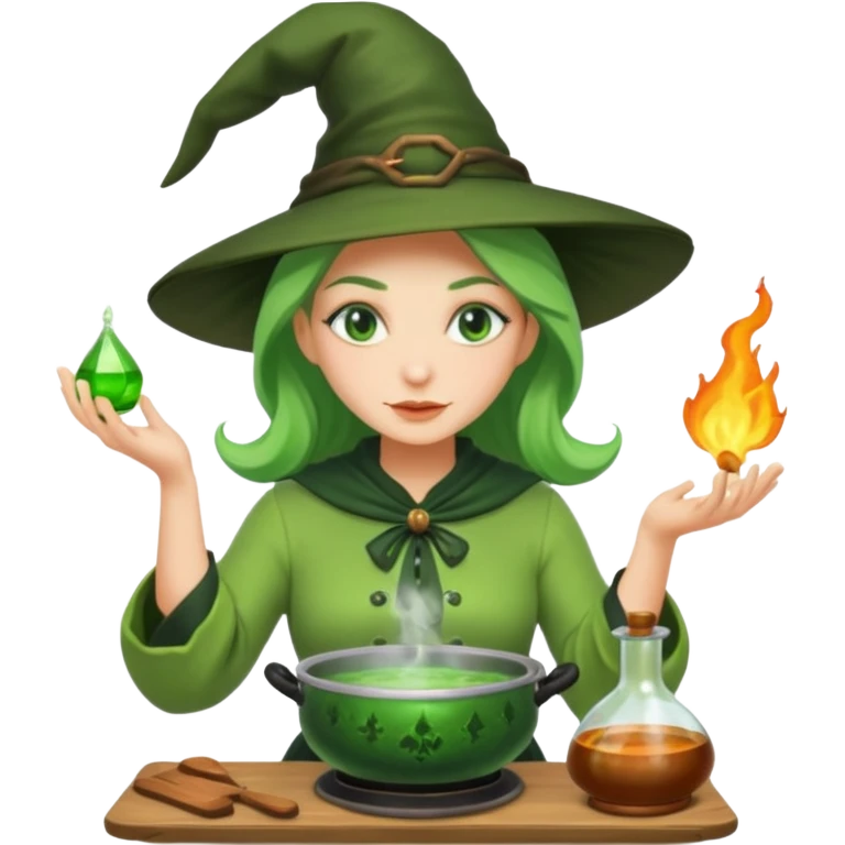 green witch cooking potion emoji