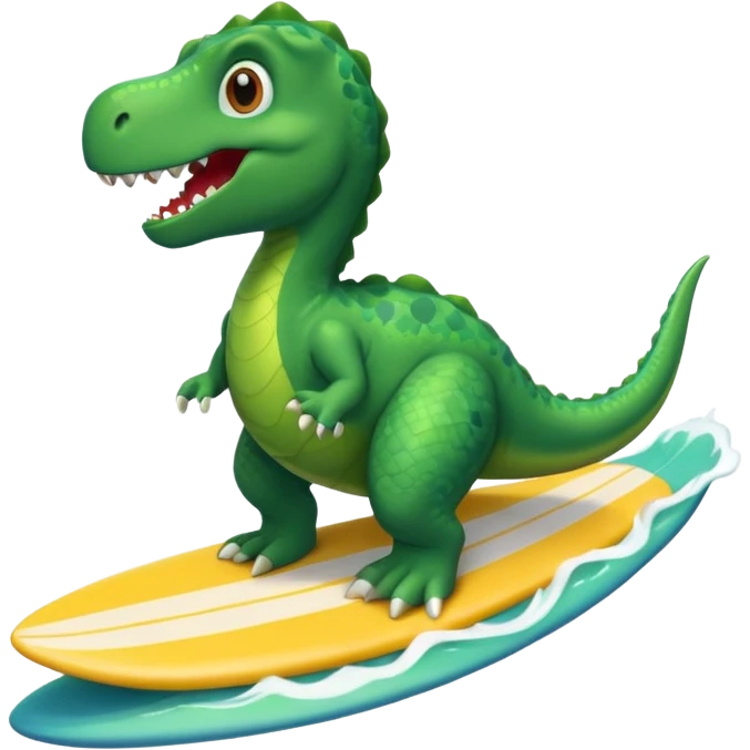 dinosaur surfing emoji