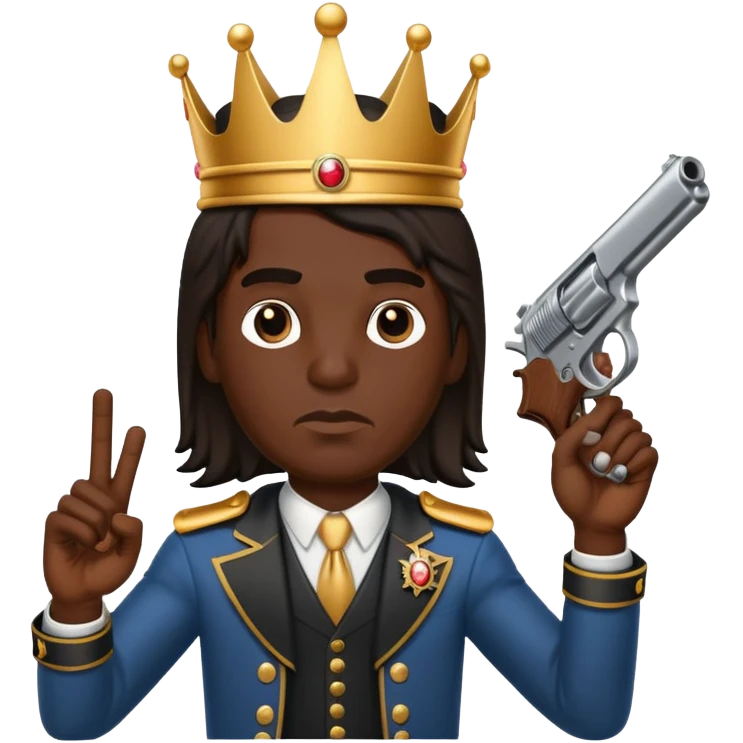 King von pointing gun at head emoji