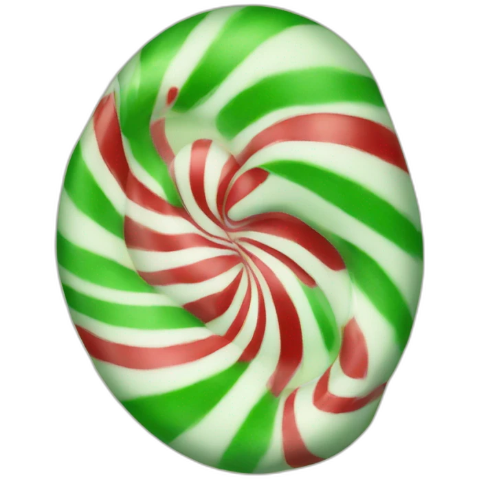 green and red peppermint candy emoji
