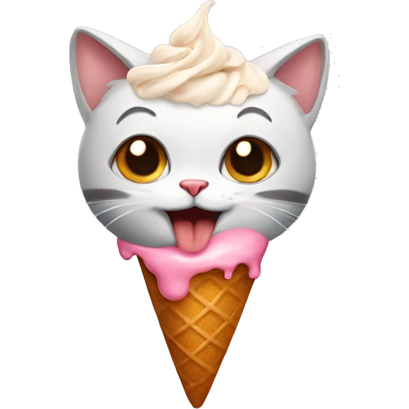 Cat with ice cream emoji