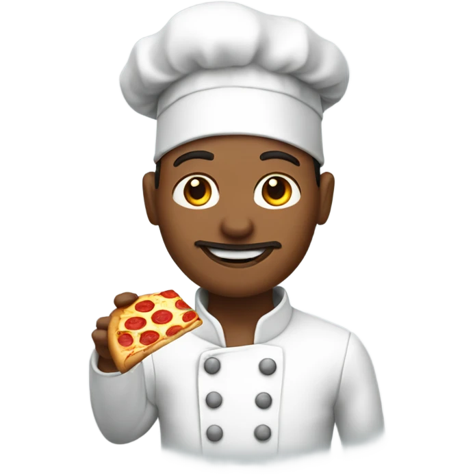 chef holding slice of pizza. emoji