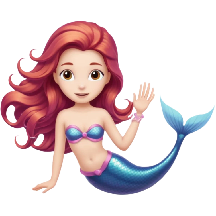 Mermaid wearing a light pink snorkel emoji