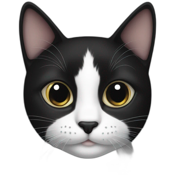 Black and white Cat with black spot emoji