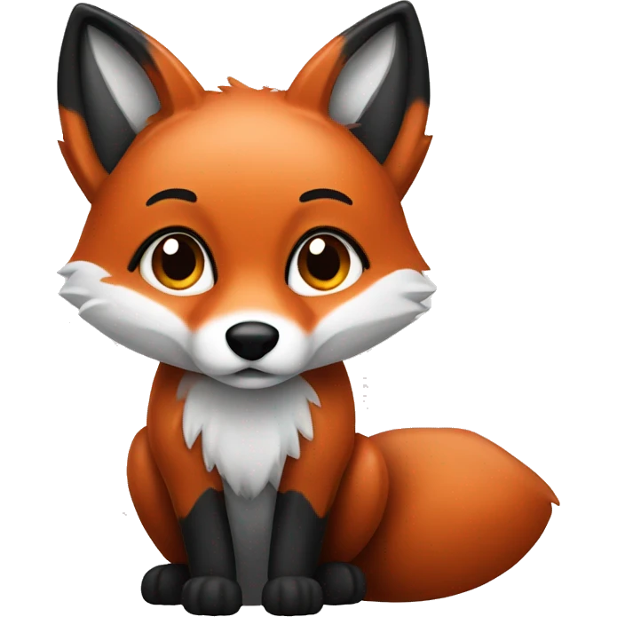 red fox with black and white accents emoji