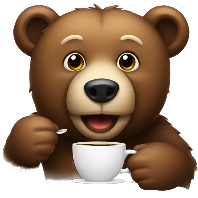 Bear drinking coffee emoji