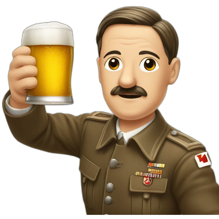 Hitler qui boit une bière emoji