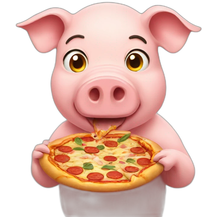 Pig eating pizza emoji