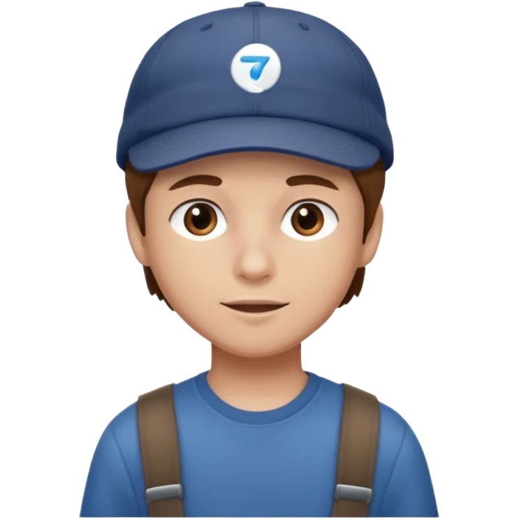 Un niño con gorra pelo castaño  emoji