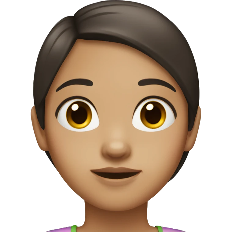 A girl with dark brown straight hair with light skin emoji